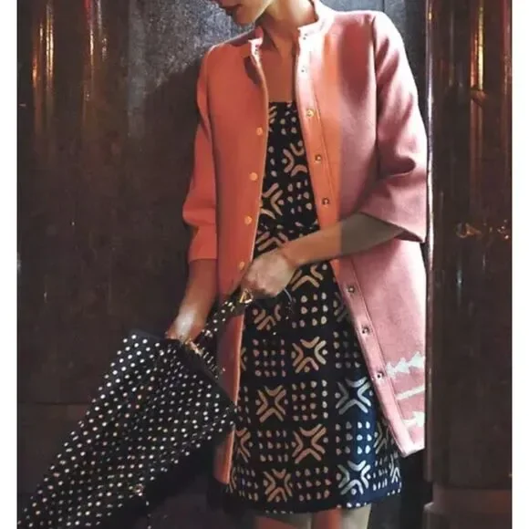 ~Anthropologie Med Wool Coat Lauren Moffatt "Eastward" Coral Peach Women's M - Picture 4 of 15